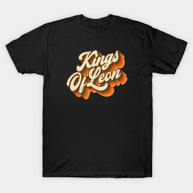 Kings Of Leon - Vintage Text T-Shirt by Jurou